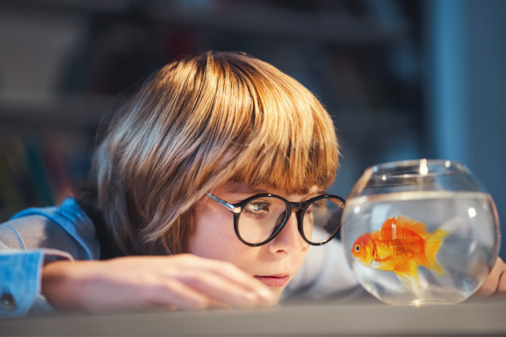 College Student with Pet Fish